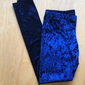 Blue Velvet Leggings